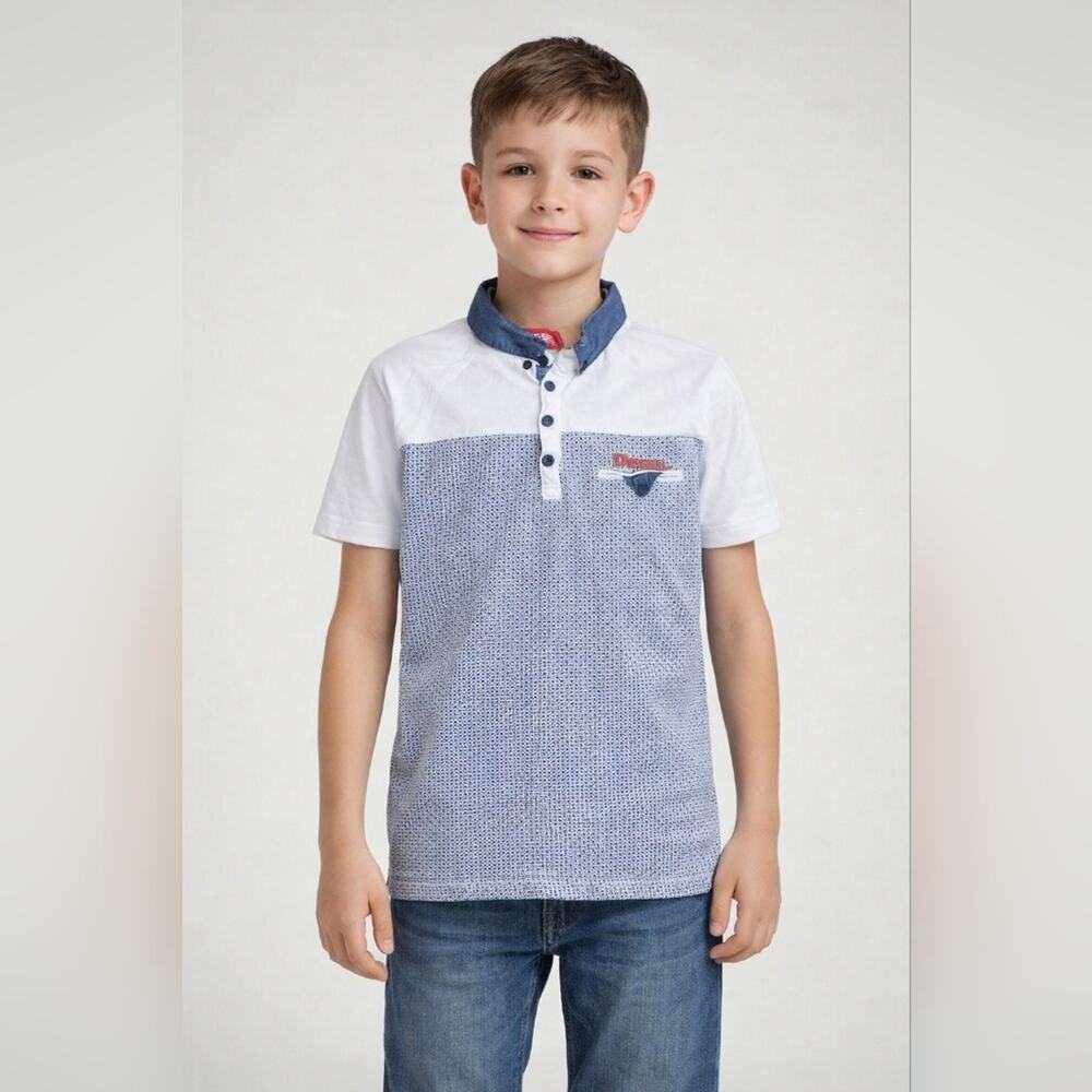 Diesel Polo Red, White,& Blue Short Sleeve Polo Shirt Sz. 13 #1895